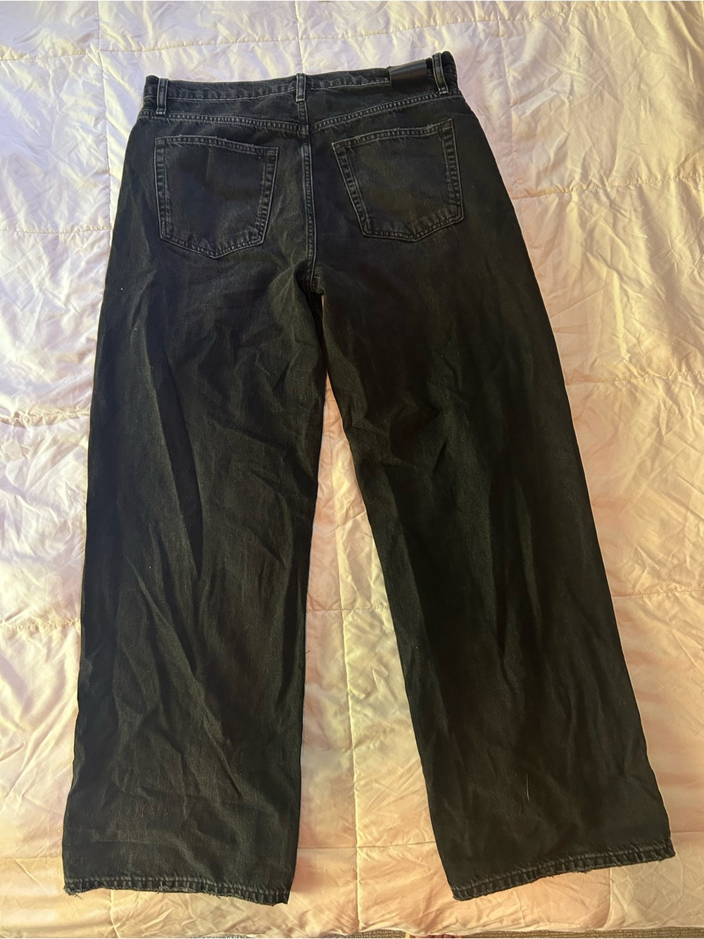 Anine Bing Washed Black Wide Leg Jeans - Picture 3 of 4